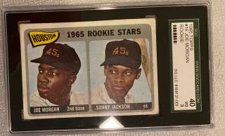 1965 Topps Sonny Jackson/ Joe Morgan 16 Baseball Card Sgc 40 Vg 3