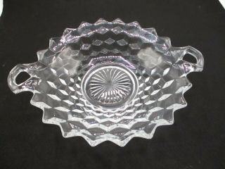 Vintage Fostoria American Clear Serving Bowl With 2 Handles