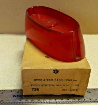 Vintage 1958 Ford Station Wagon Stop Tail Light Lens 726 Nos