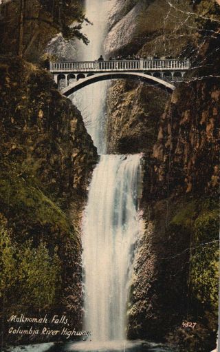 Multnomah Falls,  Columbia River Highway,  Vintage,  Stamped Postcard A65
