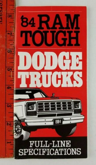 Vintage 1984 Dodge Ram Trucks Full Line Specifications Booklet (40 Pages)