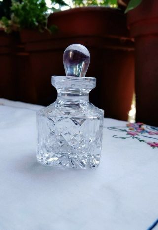 Vintage Crystal Perfume Scent Bottle With Stopper