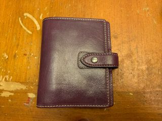 Filofax Pocket Size Malden Organizer Planner Diary Antiqued Leather Purple