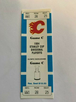 Calgary Flames 1984 Stanley Cup Divisional Playoffs Game C Ticket Stub