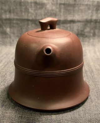 Chinese Vintage Clay Yixing Teapot With Character Marks To Base & Lid 2