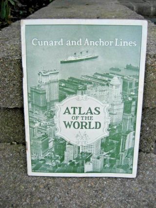 1926 Cunard And Anchor Lines Atlas Of The World