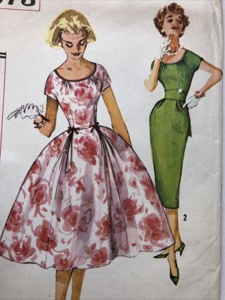 2573 Simplicity Vintage Sewing Pattern Size 12 Bust 32 Party Dresses Uncut