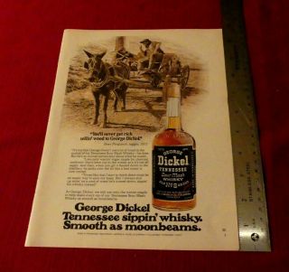 Vintage 1977 George Dickel Tennessee Whisky Print Ad " Sippin 
