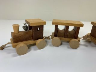 Vintage Loquai Holzkunst Miniature Wood Train 4 piece Set Nursery Decor Christma 2