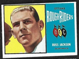1964 Topps Cfl Football: 50 Russ Jackson,  Qb,  Ottawa Rough Riders