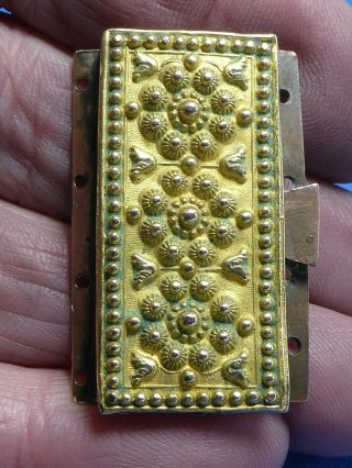 Antique Georgian Or Victorian Gilt Metal Clasp For Bracelet Or 4 Row Necklace