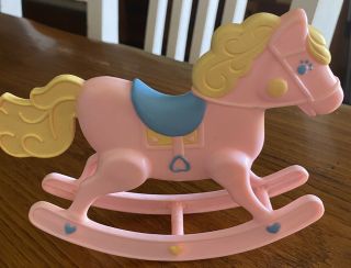 Barbie Heart Family 1984 Vintage Pink Rocking Horse 6.  5” Mattel