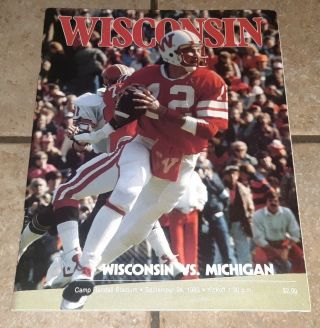 1983 University Of Wisconsin Badgers Football Program Vs Michigan Wolverines