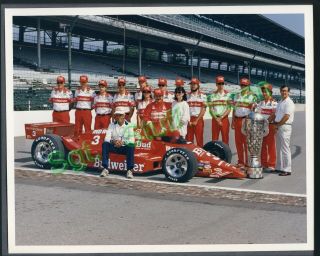 1986 Indy Car Racing Vintage Photo 8 " X 10 Bobby Rahal Wins Indy 500 Team Pose
