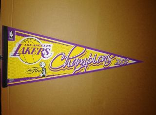 2009 Los Angeles Lakers Nba Champions Basketball Wincraft 12x30 Inch Pennant