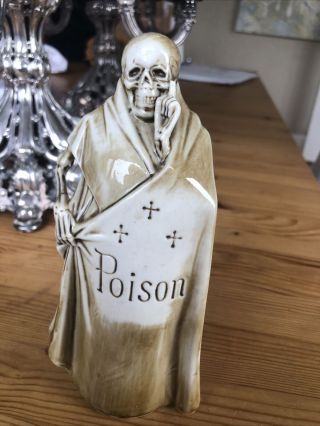 Antique German Schafer Vater Skeleton Grim Reaper Poison Decanter