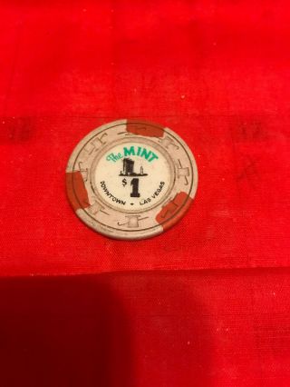(2) Vintage The Downtown Las Vegas Casino $1 Dollar And 50 Cent Poker Chip