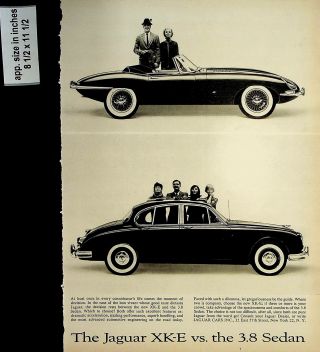 1961 Jaguar Xk - E Vs 3.  8 Sedan Vintage Print Ad 7873