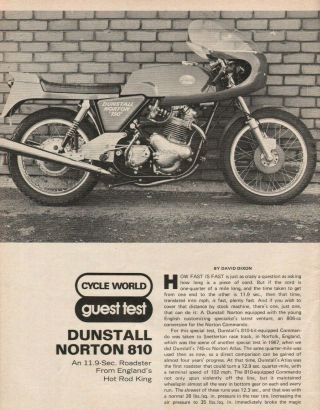 1971 Dunstall Norton 810 - 4 - Page Vintage Motorcycle Road Test Article