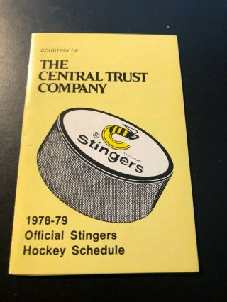 Pocket Schedule / WHA 1974 - 75 Cleveland Crusaders / 1978 - 79 Cincinnati Stingers 2