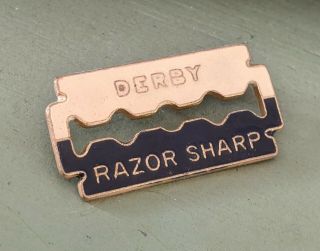 Vintage Derby County Fc Football Enamel Pin Badge Razor Sharp