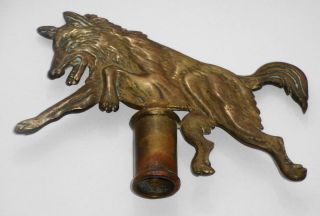 Antique Vintage Boy Scout Wolf Cub Flag Pole Top/finial Solid Brass Or Bronze