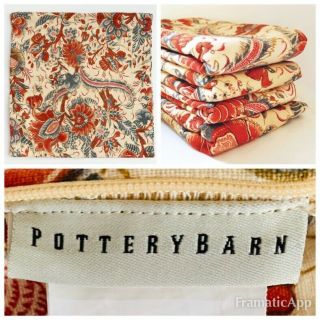 Pottery Barn Jordan Palampore Set Of 4 Floral Pillow Covers Approx.  17 - 18”square