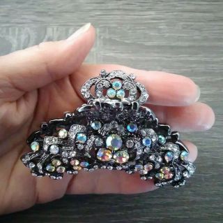 Vintage Butler And Wilson Ab And Clear Diamanté Sparkling Hair Claw/clasp.