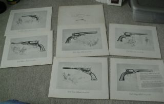 Set Of 6 Vintage 11x14 Colt Revolver Historical Prints Portfolio By Colt Co
