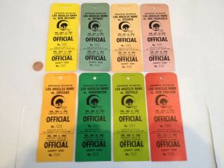 1983 Vintage Los Angeles Rams Official Credentials Ticket Stubs X11 Football Nfl