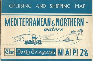 1960 Daily Telegraph Steamship Cruising & Chart Europe Northern Africa