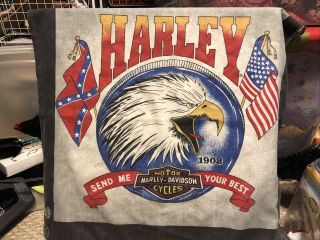 Vintage Harley Davidson Bandana Handkerchief Usa Made Eagle Print