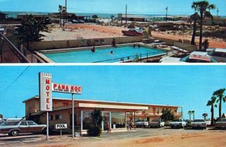 Pana Roc Motel Panama City Florida Classic Cars Hotel Chrome Vintage Postcard