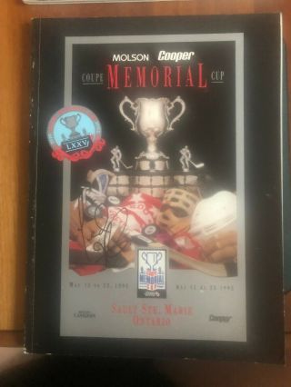 1993 Memorial Cup Chl Hockey Tournament Program Signed By Ted Nolan