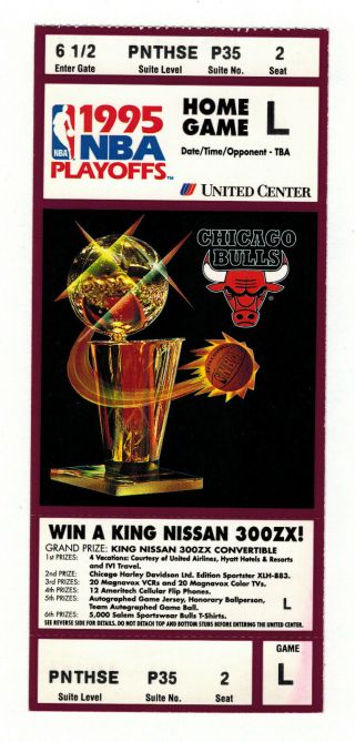 1995 Nba Playoffs Michael Jordan Chicago Bulls Full Suite Level Ticket