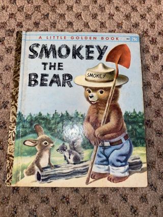 A Little Golden Book: “smokey The Bear” Pictures By Richard Scarry 1955,  Vintage
