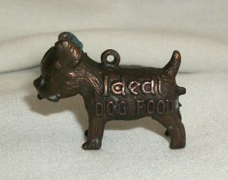 Vintage Metal Ideal Dog Food Good Luck Charm Pendant Prize Premium Figurine