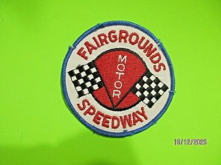 Vintage " Fairgrounds Motor Speedway " Louisville Ky Cloth/fabric Sew - On Patch 4 "