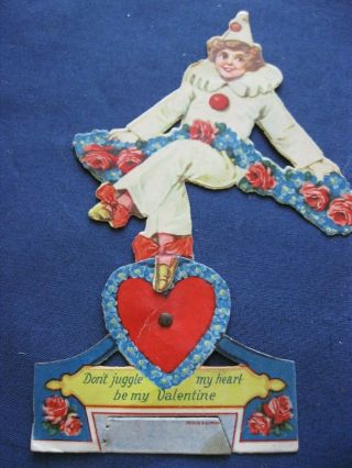 Vintage Valentine Greeting Card Mechanical Early 1900 
