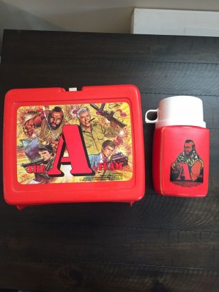 Vintage - The A Team - Tv Show Plastic Lunch Box 1983 Thermos