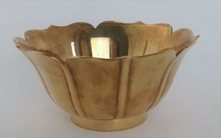 Vintage Solid Brass Tulip Flower Candy Dish Trinket Bowl 12.  5 Oz