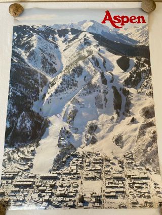 Vintage Aspen Mountain Ski Poster 1974 Ajax 21 " X 29.  5 " 11132