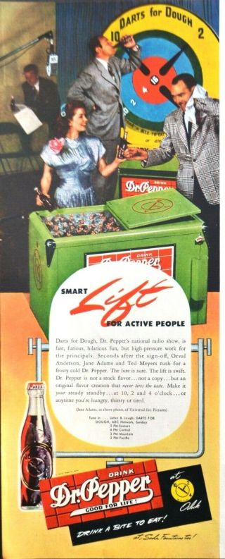 Print Ad 1947 Dr.  Pepper Soda Vintage Art