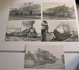 5 B&w 3.  5 " X 5.  5 " Photo Post Cards Dl&w Railroad - -