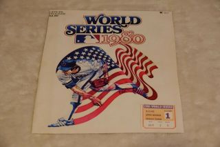 Vtg 1980 World Series Program Cover Phillies Vs Royals & Game 1 Ticket Stub