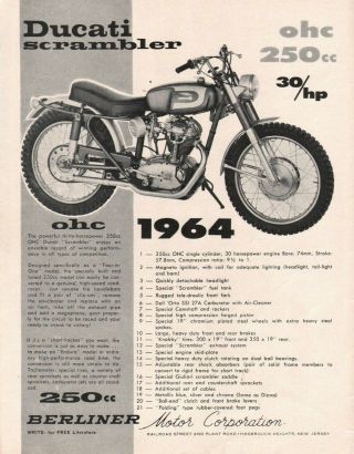1964 Ducati Scrambler 250 - Vintage Motorcycle Ad