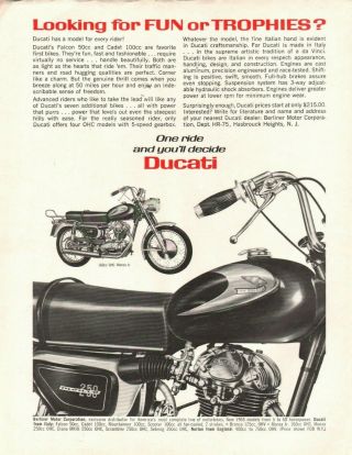 1965 Ducati Monza 250 - Vintage Motorcycle Ad