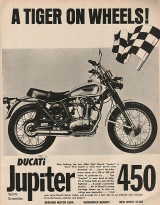 1969 Ducati Jupiter 450 Sports Scrambler - Vintage Motorcycle Ad