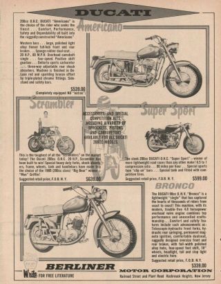 1960 Ducati Americano - Vintage Berliner Motorcycle Ad