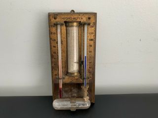 Antique Vintage Philadelphia Thermometer Company Hygro - Meter Dated 1928